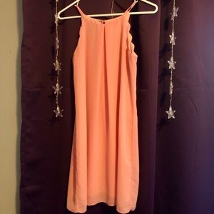 Coral Shift Cocktail Dress